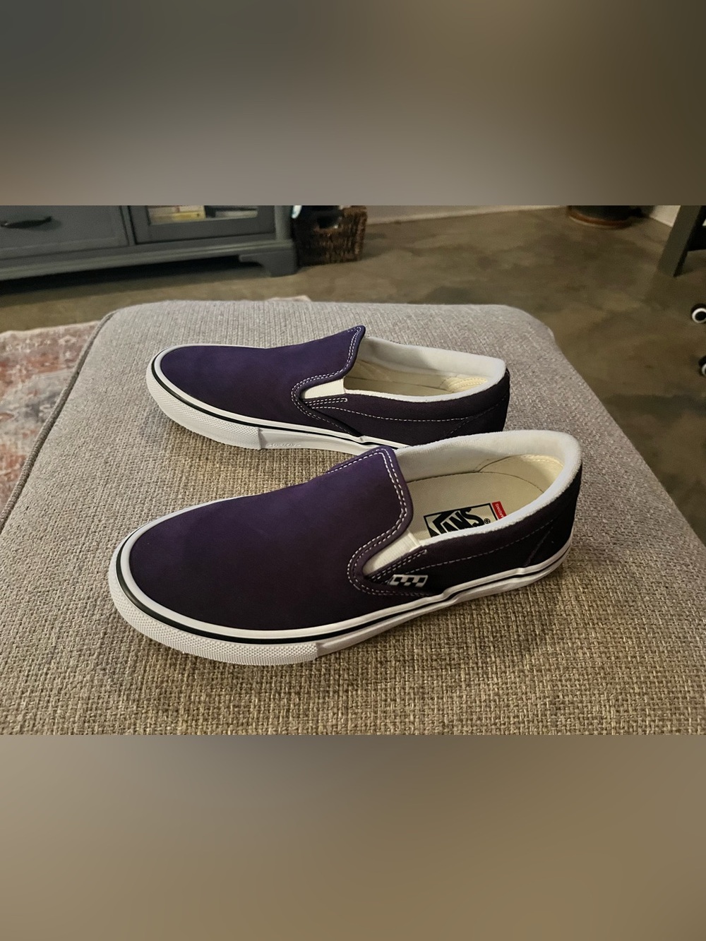 Vans Women’s 9.5 Classic Pop Cush Purple Slip-On Sneakers Men’s Size 8